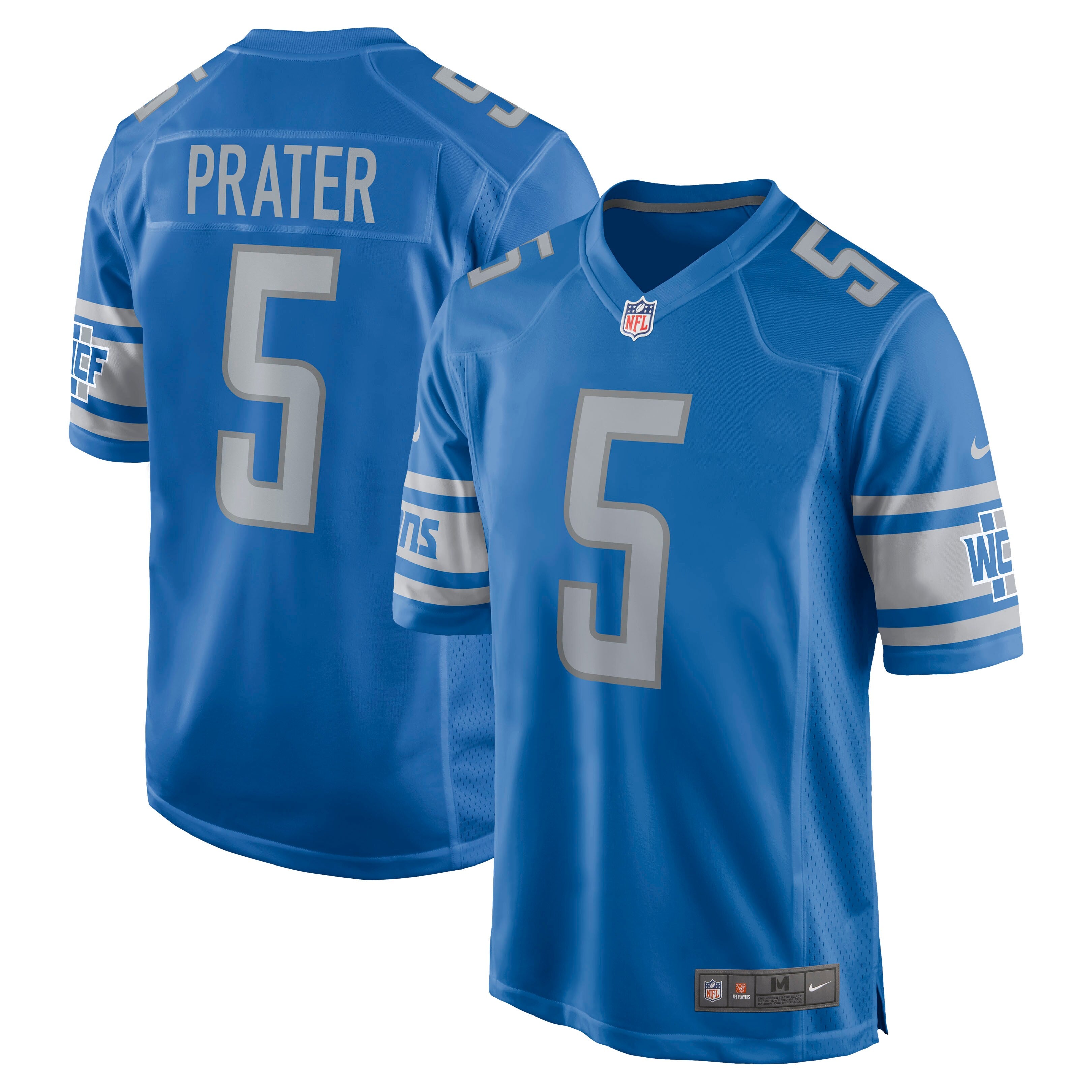 Nike Detroit Lions No5 Matt Prater Blue Throwback Men's Stitched NFL Vapor Untouchable Limited Jersey